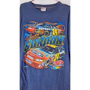 Vintage Y2K Nascar JEFF GORDON Dupont Graphic T-Shirt 2x Sun Faded Racing Sports